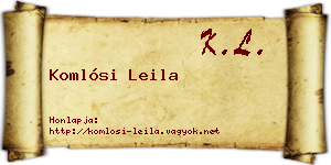 Komlósi Leila névjegykártya